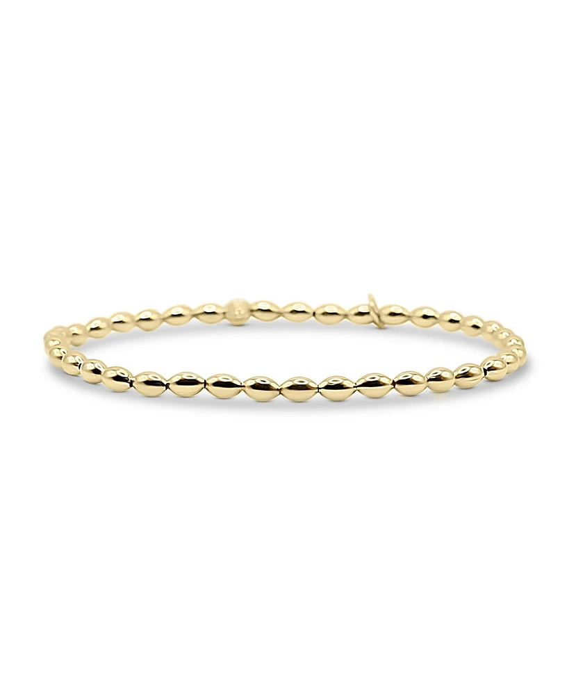 Bowood Lane Non-Tarnishing Gold filled, 3mm Elongated Bead Stretch Bracelet