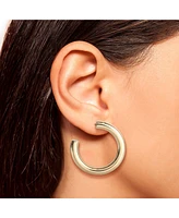 Jessica Simpson Gold-Tone Bold Curved 40 Mm Hoop Earrings - Elegant Statement Hoops