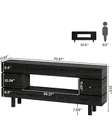 Tribesigns 70.87" Console Table with Storage Drawers, Farmhouse 2-Tier Entryway Table for Entrance with Display Shelf, Extra Long Sofa Table Tv Stand