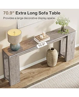 Tribesigns 70.9-Inch Extra Long Console Table, Farmhouse Wood Sofa Table Behind Couch, Narrow Entryway Accent Table for Living Room, Hallway, Entrance