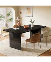 Tribesigns Modern Dining Table for 4-6 People, 62.99" Large Rectangle Kitchen with Arch Design Legs, Black Dinner & Room Fu