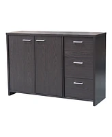 Kings Brand Furniture Lebeau - Buffet Storage Cabinet, Oak Chocolate