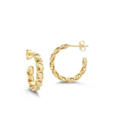 Rachel Zoe 14K Gold Plated Sterling Silver Chain Link Small Hoop Earrings