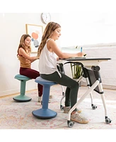 ECR4Kids Nesting Student Desk, Maple/Grey