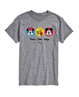 Airwaves Men's Disney Mickey Peace Love Dogs Short Sleeve Tee