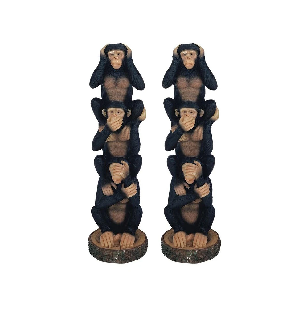 Fc Design "2-pc Gift Set" 8.5"H Hear-No, See-No, Speak-No Evil Stacked Monkeys Figurine Statue Ornament Home Room Office Decor and Perfect Gift Ideas