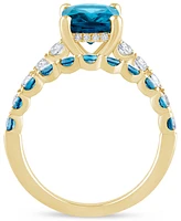 London Blue Topaz (2-3/4 ct. t.w.) & Diamond (1/2 Bridal Set 14k Gold