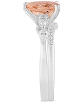 Morganite (1-5/8 ct. t.w.) & Diamond (5/8 Pear Bridal Set 14k White Gold