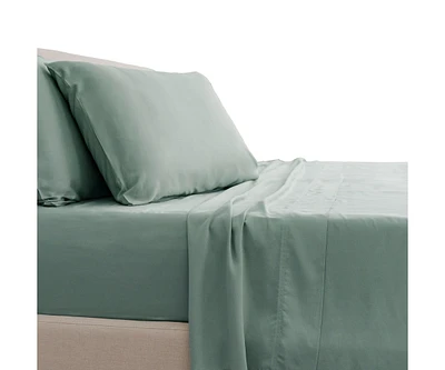 Cariloha Classic 4-Piece Twill Sheet Set | Tahitian Breeze | Queen | Viscose Material |Extra soft, Cooling for Hot Sleepers, Corner Bands
