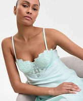 I.n.c. International Concepts Women's Lace Applique Satin Nightgown, Exclusively at Macy's