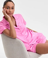 I.n.c International Concepts Women's Stretch Satin Short-Sleeve Pajama Set, Exclusively at Macy's