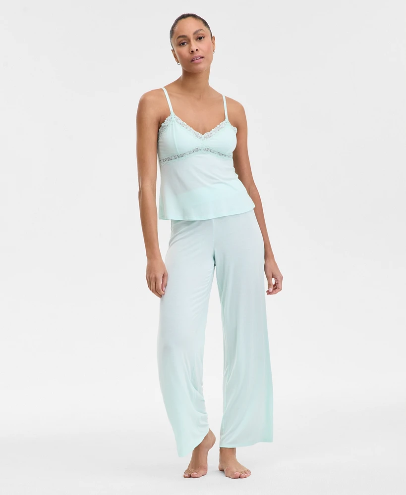 I.n.c. International Concepts Women's Lace-Trim Knit Tank & Pajama Pants Set, Exclusively at Macy's