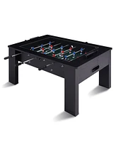 Sugift 42in Foosball Coffee Table, Soccer Game Table with Tempered Glass, Modern Multi Arcade Game Table with 2 Balls