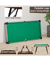 Sugift 48in Folding Pool Table, Portable Billiard Game Tables with Locking Legs, Adjustable Feet, Balls, Cues, Triangle, Chalk, Brush