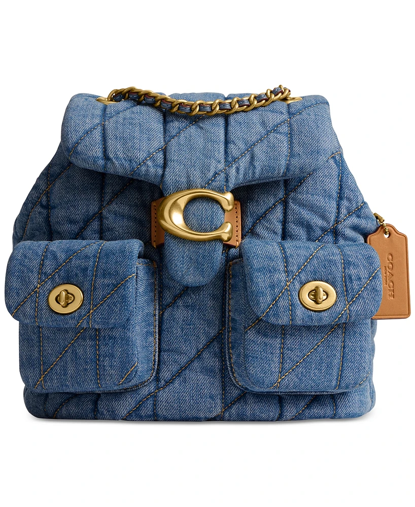 Coach Tabby Small Quilted Denim Backpack