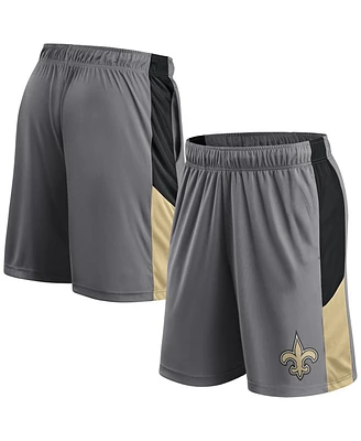 Fanatics Men's Gray New Orleans Saints Primary Logo Shorts