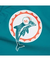 Mitchell & Ness Men's Dan Marino Aqua Miami Dolphins Retired Player Graphic Full-Snap Satin Jacket