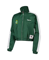 Mitchell & Ness Women's Green Bay Packers Nylon Cropped Full-Zip Jacket