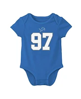 Nike Baby Boys and Girls Aidan Hutchinson Blue Detroit Lions Player Name Number Bodysuit