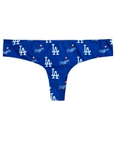 Concepts Sport Women's Royal Los Angeles Dodgers Record Allover Print Knit Thong