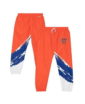 Mitchell & Ness Men's Orange New York Knicks Paintbrush Warm-Up Pants