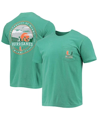 Image One Men's Green Miami Hurricanes Circle Campus Scene T-Shirt