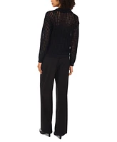 Vince Camuto Women's Mesh Stitch Johnny-Collar Sweater