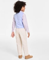 Nautica Toddler & Little Boys Vest, Bow Tie, Plaid Shirt Pants, 4 Piece Set