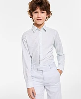 Calvin Klein Big Boys Long-Sleeve Stretch Floral-Print Shirt