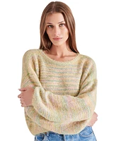 Steve Madden Women's Colette Striped Bubble-Sleeve Sweater