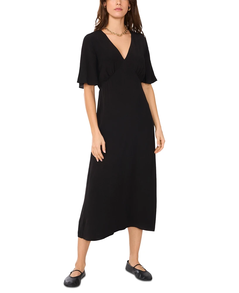 1.state Women's Flutter-Sleeve V-Neck Midi Dress