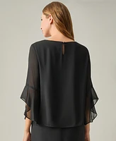 Kasper Petite Ruffle-Sleeve Blouse