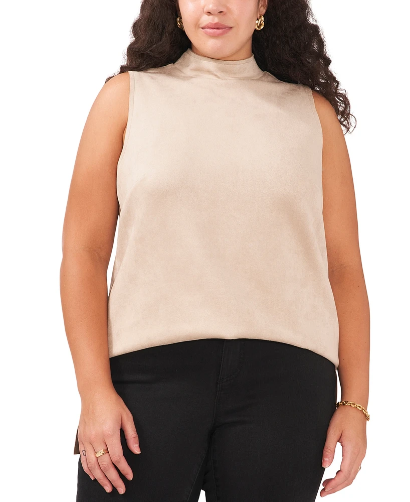 Vince Camuto Plus Sleeveless Faux-Suede Top