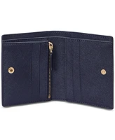 Lauren Ralph Crosshatch Leather Compact Wallet