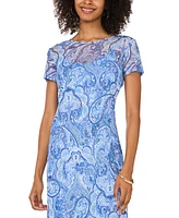 Vince Camuto Women's Paisley-Print Mesh Midi Dress