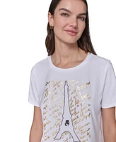 Karl Lagerfeld Paris Women's Eiffel Tower Graphic T-Shirt