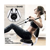 SereneLife Folding Digital Exercise Bike with Pulse Monitor and Resistance Bands