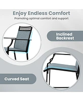 Gouun Outdoor Counter Stools Set of 2 Heavy-Duty Barstools with Footrest and Armrests