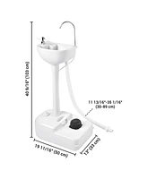Yescom 17L Portable Camping Sink w/ Pump & 2 Pcs 24L Water Tank, Small Handwashing Station For Rv Travel Outdoor Party