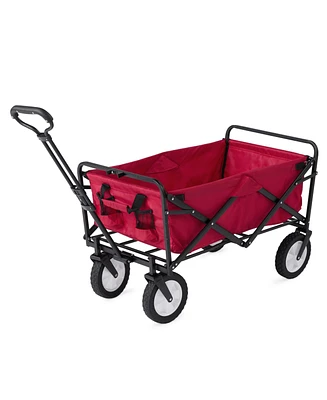 Mac Sports Collapsible Folding Outdoor Utility Garden Camping Wagon Cart, Red