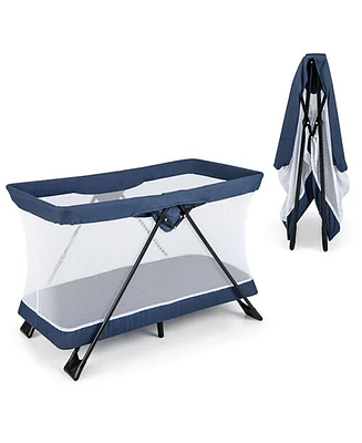 Gymax Foldable Newborn Baby Infant Toddler Playard Playpen Travel Crib Nursery Center