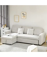 Homcom Sectional Sleeper Sofa with Pull out Bed