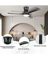 Gouun 52 Inch Flush Mount Ceiling Fan with Led