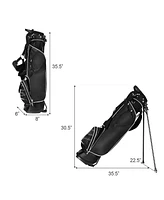 Gymax Golf Stand Cart Bag Club with Carry Organizer Pockets