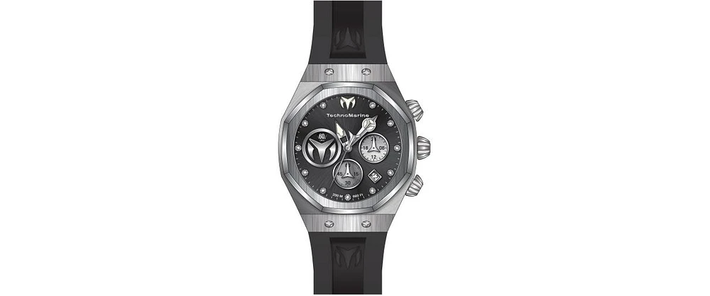 TechnoMarine Invicta Women's Tm-523004 Reef Quartz Chronograph Silver, Black Dial Watch