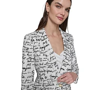 Karl Lagerfeld Paris Women's Printed Script Blazer