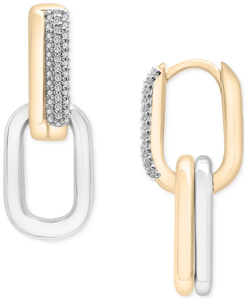 Audrey by Aurate Diamond Link Dangle Hoop Earrings (1/6 ct. t.w.) in Gold Vermeil & Sterling Silver, Exclusively at Macy's