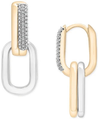 Audrey by Aurate Diamond Link Dangle Hoop Earrings (1/6 ct. t.w.) in Gold Vermeil & Sterling Silver, Exclusively at Macy's