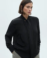 Mango Women's Bow Detail Satin Shirt