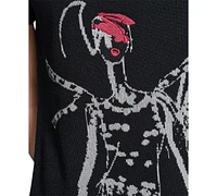 Karl Lagerfeld Paris Women's Sketch-Graphic Short-Sleeve Sweater